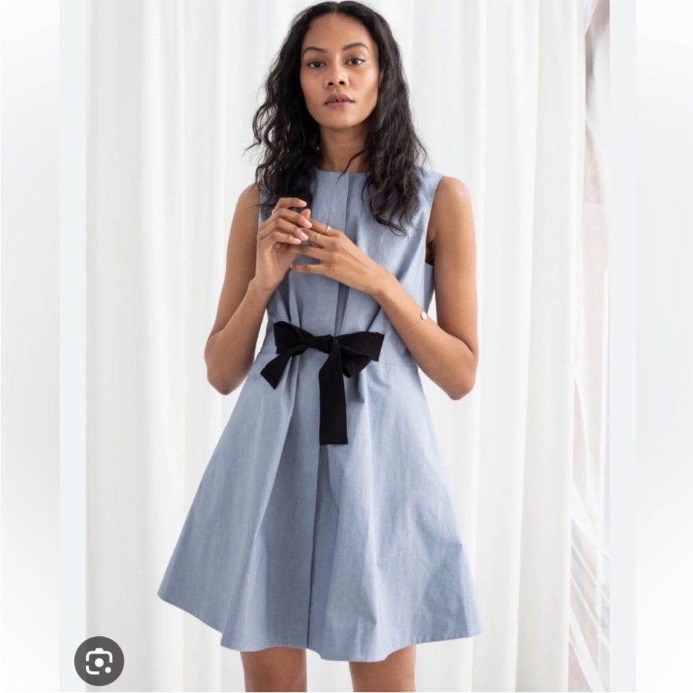 NWT &Other Stories Poplin Dress with Bow